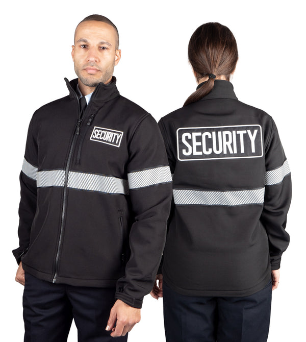 Ryno Gear Reflective Security Soft Shell Jacket with Stripes