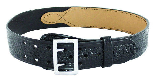 2.25" Basket Weave Leather Duty Belt with Chrome Buckle