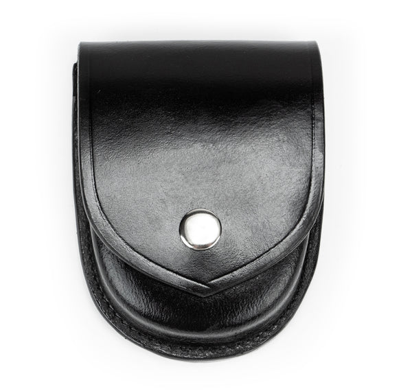 Plain Leather Single Handcuff Holder with Nickel Snap