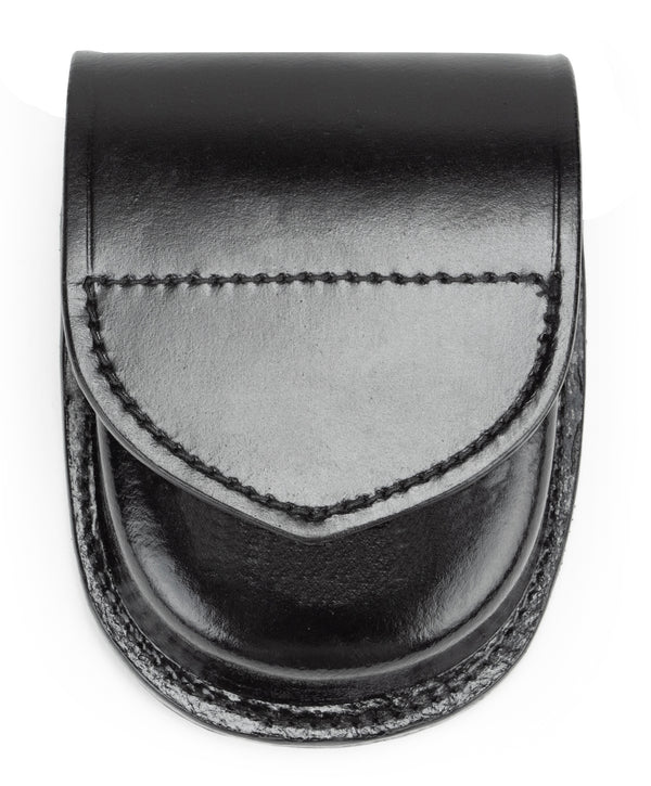Plain Leather Single Handcuff Holder with Hook and Loop