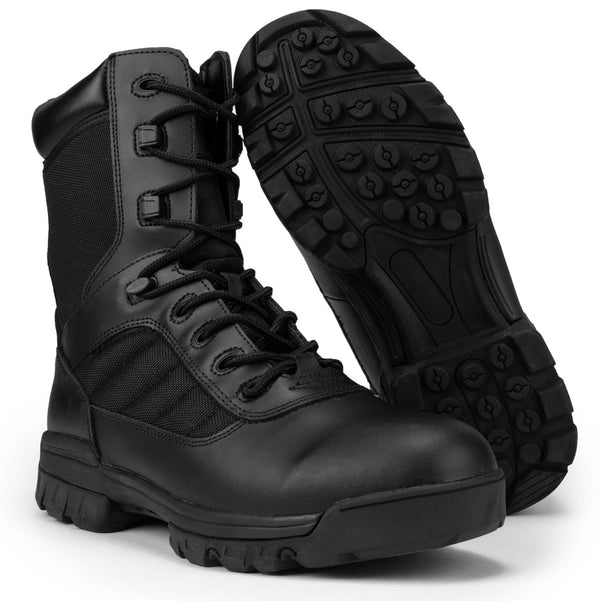 8" CoolMax Tactical Combat Side Zip Boots (Black)